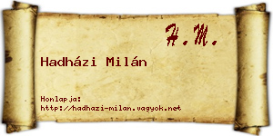 Hadházi Milán névjegykártya
