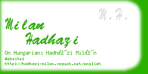 milan hadhazi business card